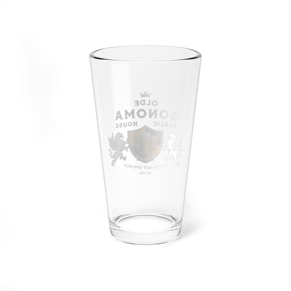 osph tall drinking glass with logo