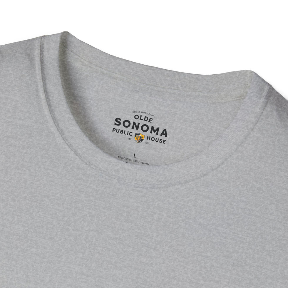 olde sonoma public house gray color t-shirt with logo on front
