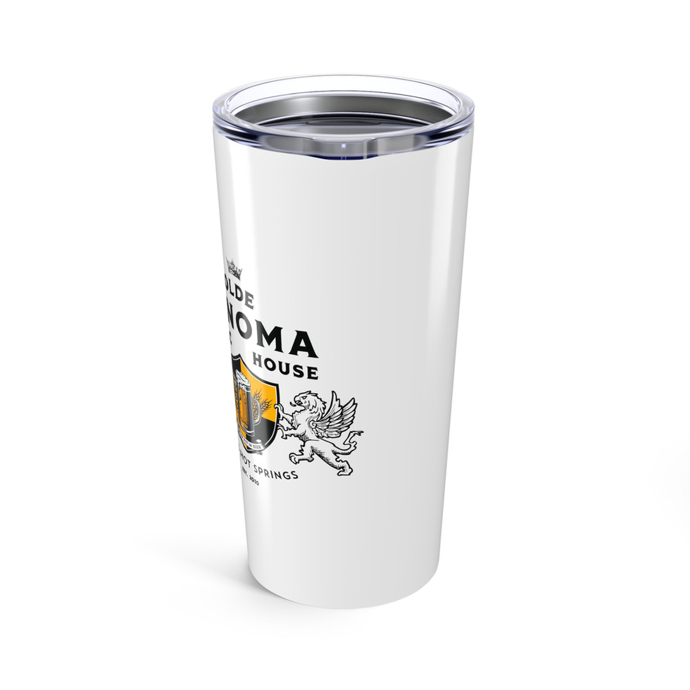 osph white 20oz tumbler with logo on front