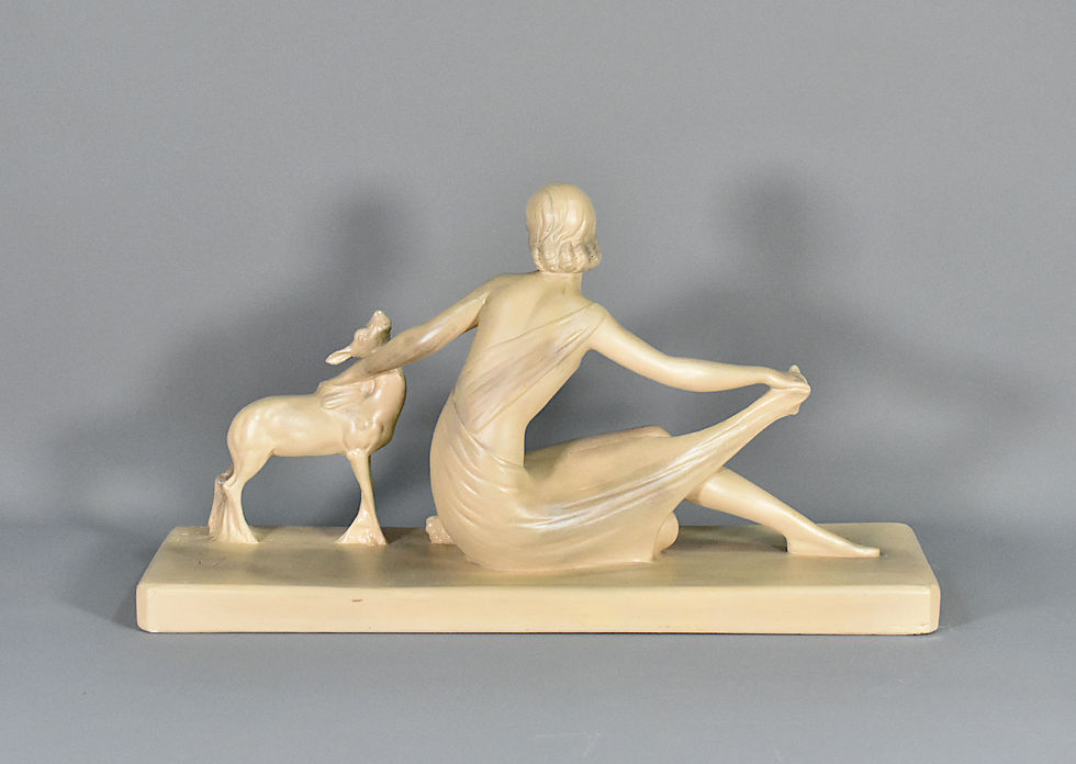 Thumbnail: Art Deco Sculpture in Plaster signed S Melani