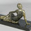 Miniature : Large Art Deco Figurine Lady & Dog by Uriano