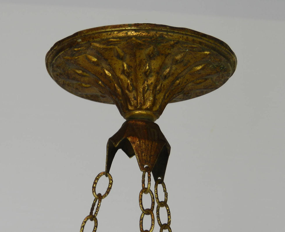 Miniature : French Art Deco Frosted Glass Paste Ceiling Light