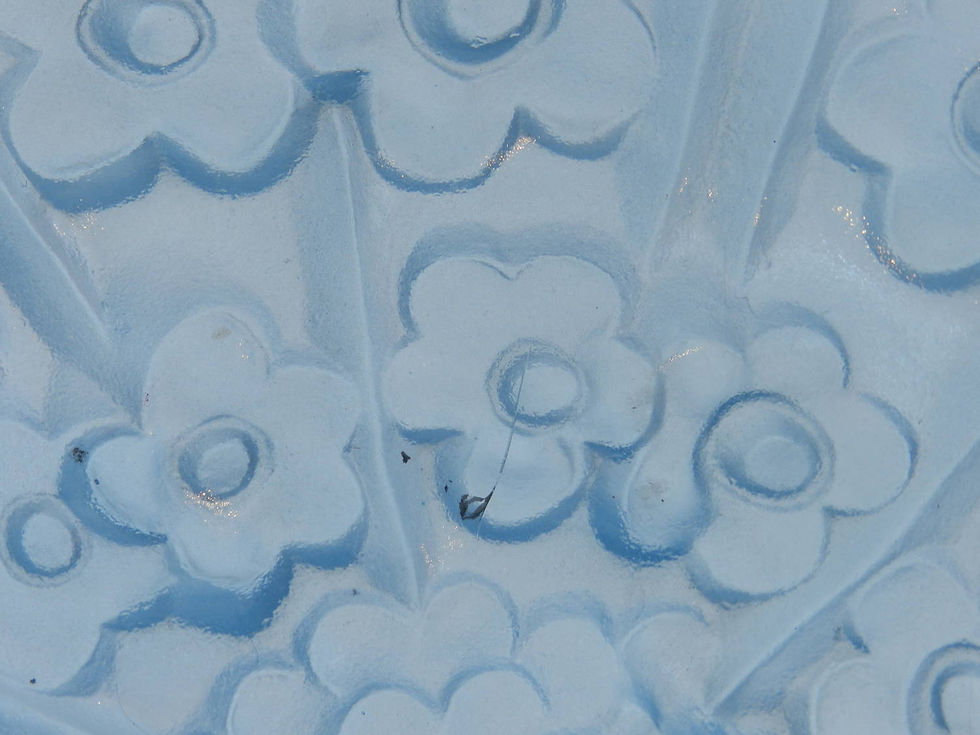 Miniature : French Art Deco Blue Glass Ceiling Shade by Dégué
