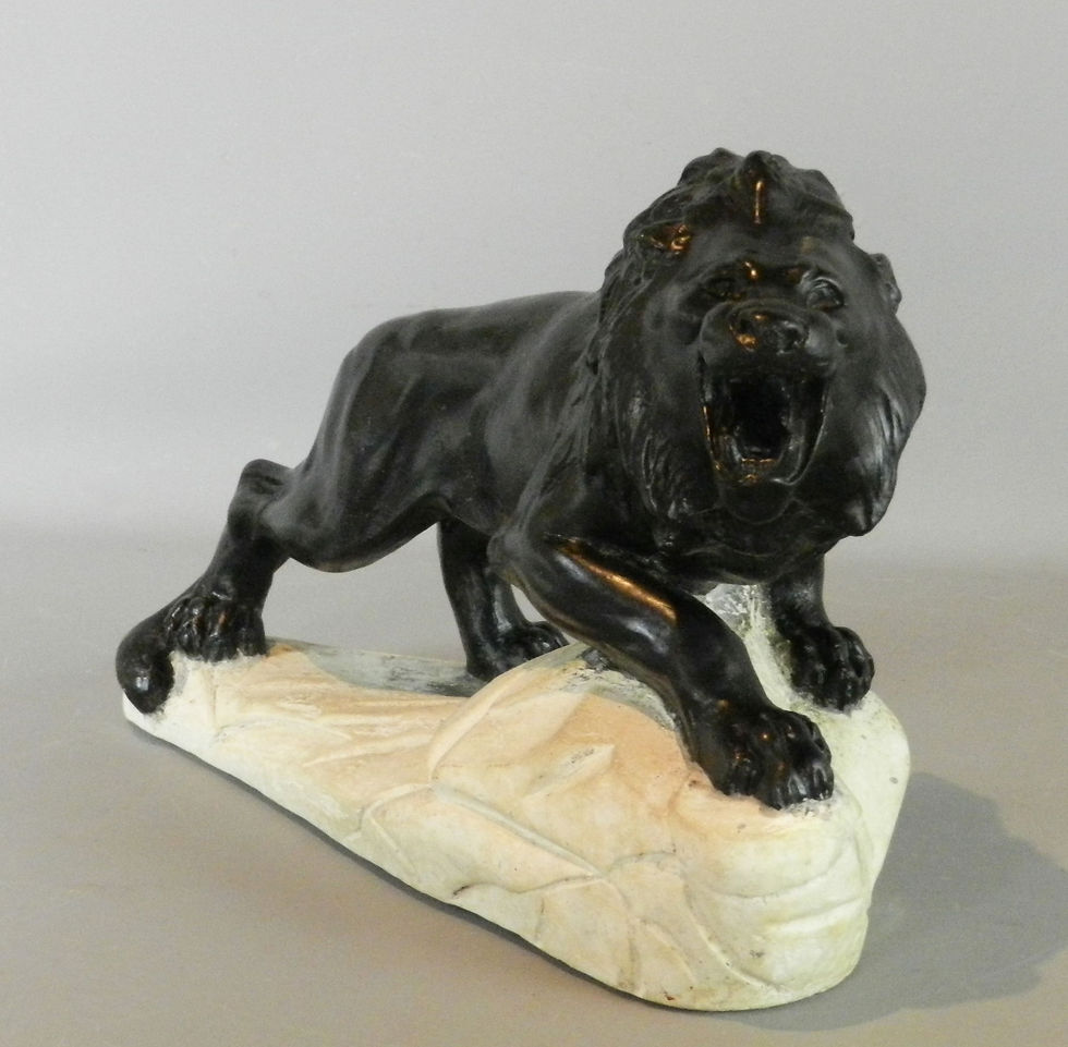 Miniature : Lion Sculpture in Plaster by Biagioni
