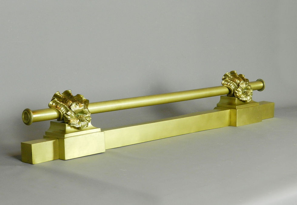 Miniature : Antique French Brass Fireplace Fender