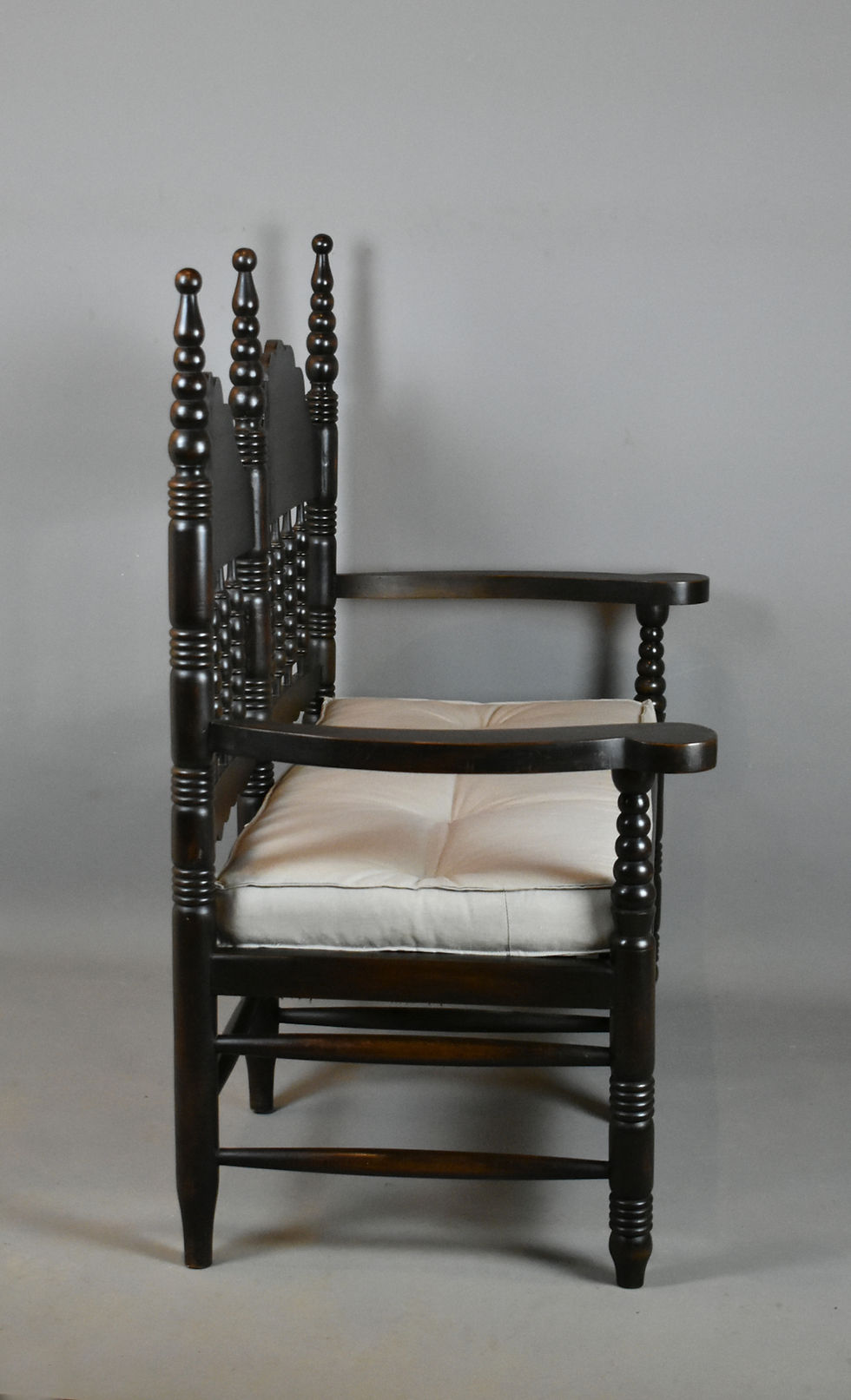 Miniature : Antique French Bobbin Turned Settle Bench
