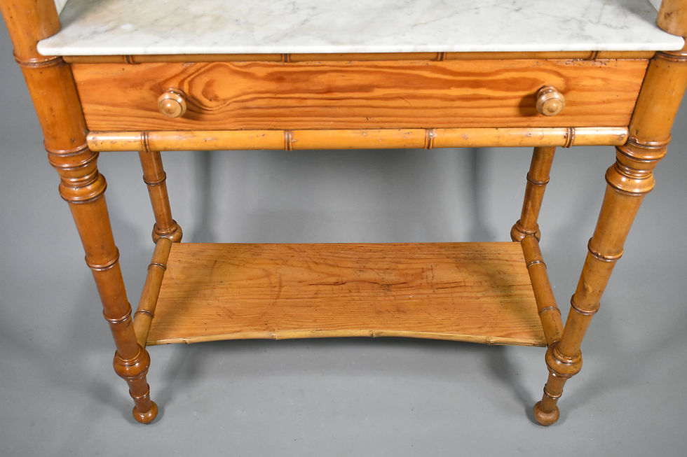 Miniature : Antique French Faux Bamboo Washstand - Napoleon III Style