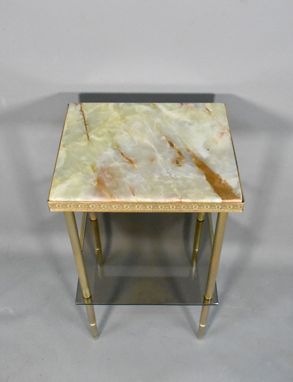 Thumbnail: French Mid Century Onyx and Glass Side Table
