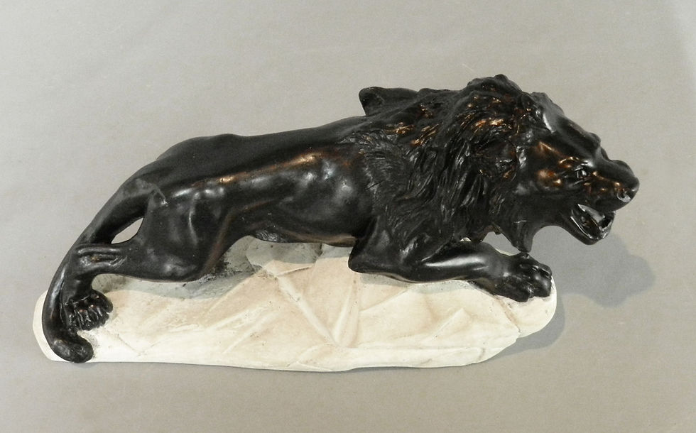 Miniature : Lion Sculpture in Plaster by Biagioni
