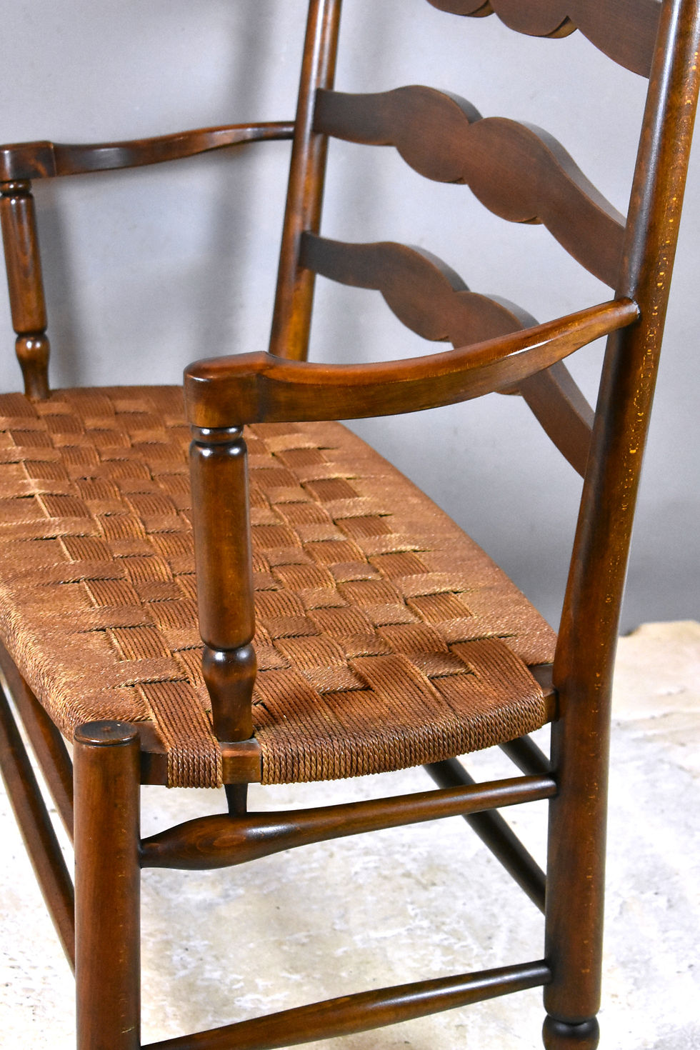 Miniature : French Country Ladder Back Bench in Beech