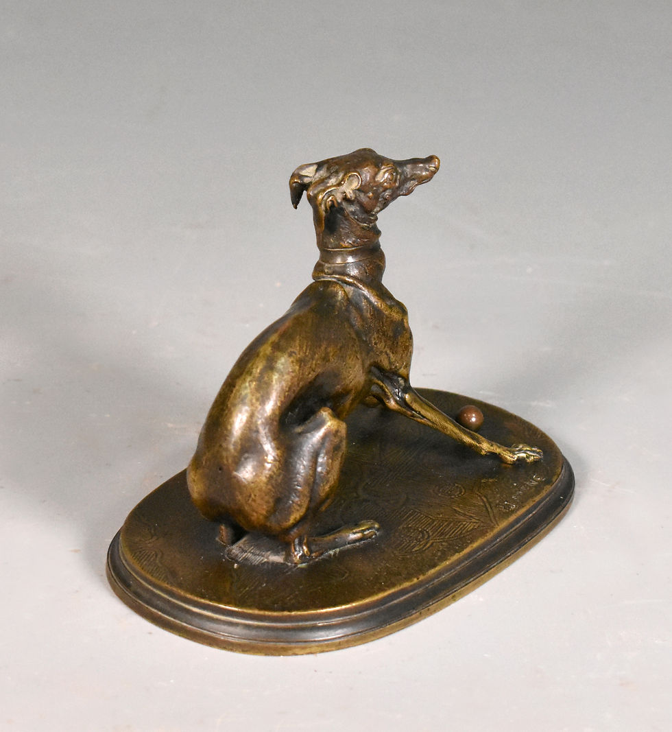 Miniature : Levrette à la Balle par Pierre-Jules Mène (1810-1879)