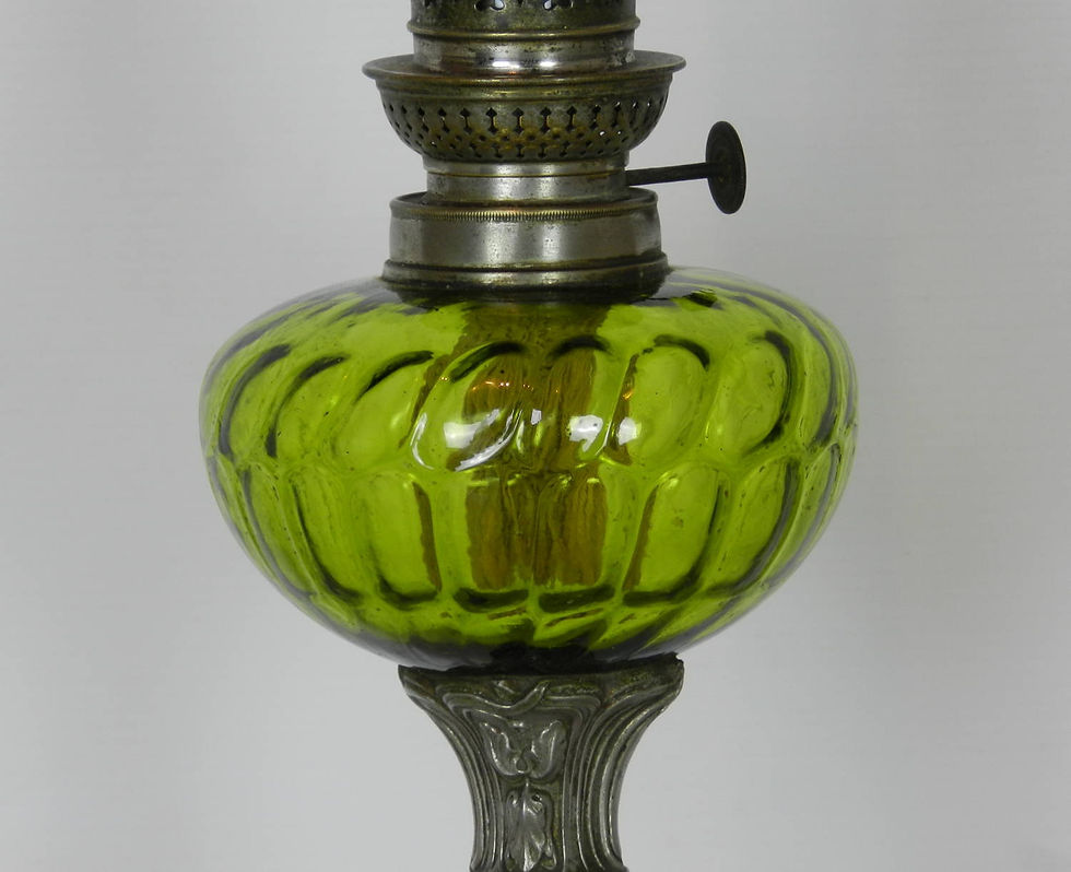 Thumbnail: Decorative Victorian French Art Nouveau Oil Lamp