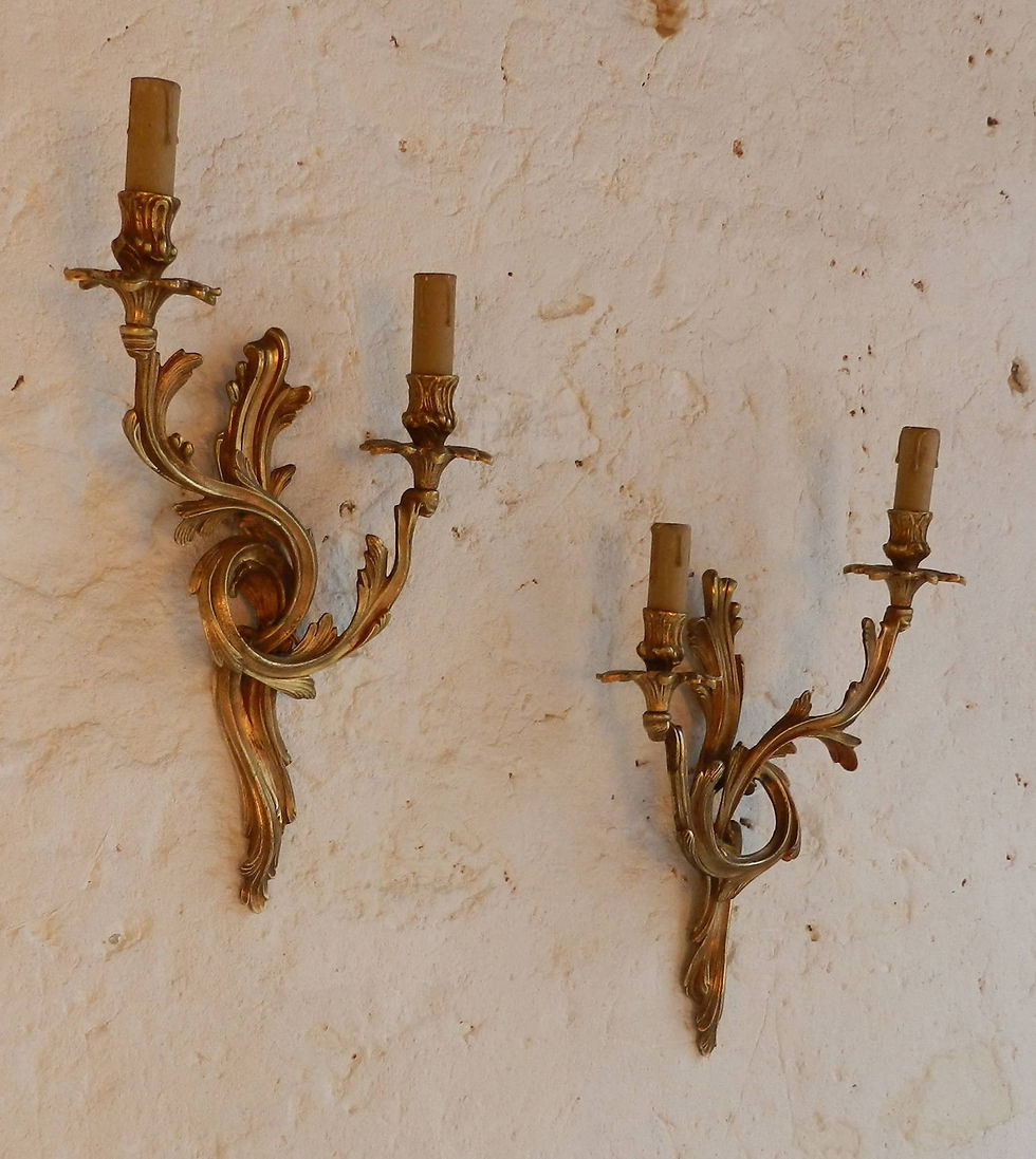Miniature : Pair of Gilt Ormolu Wall Sconces