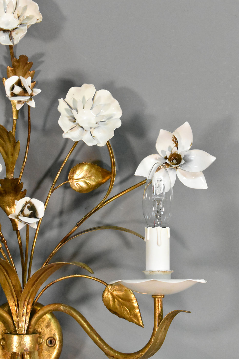 Miniature : Decorative Mid-Century French Toleware Wall Light