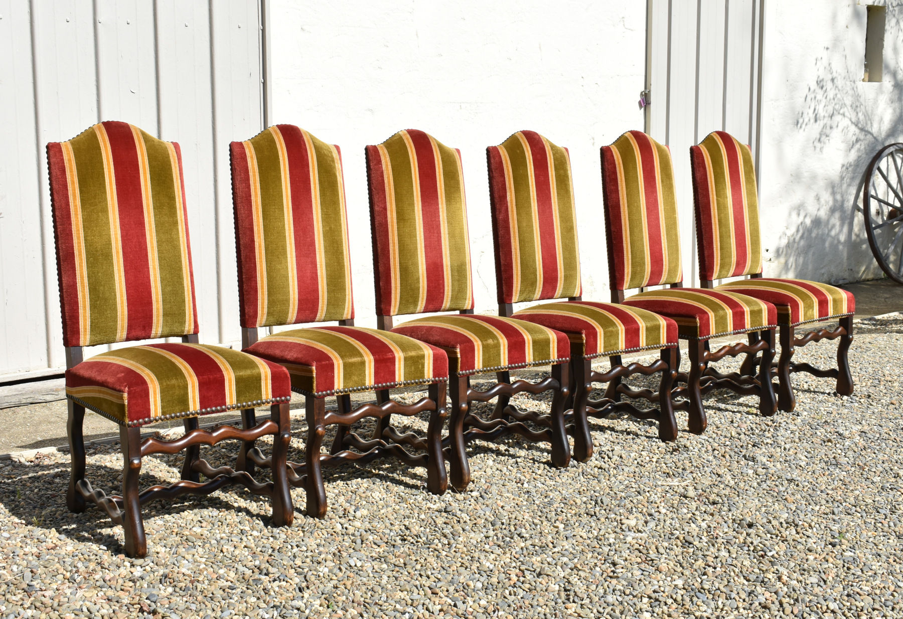 Set of 6 Os de Mouton Dining Chairs Louis XIII Style in Beech