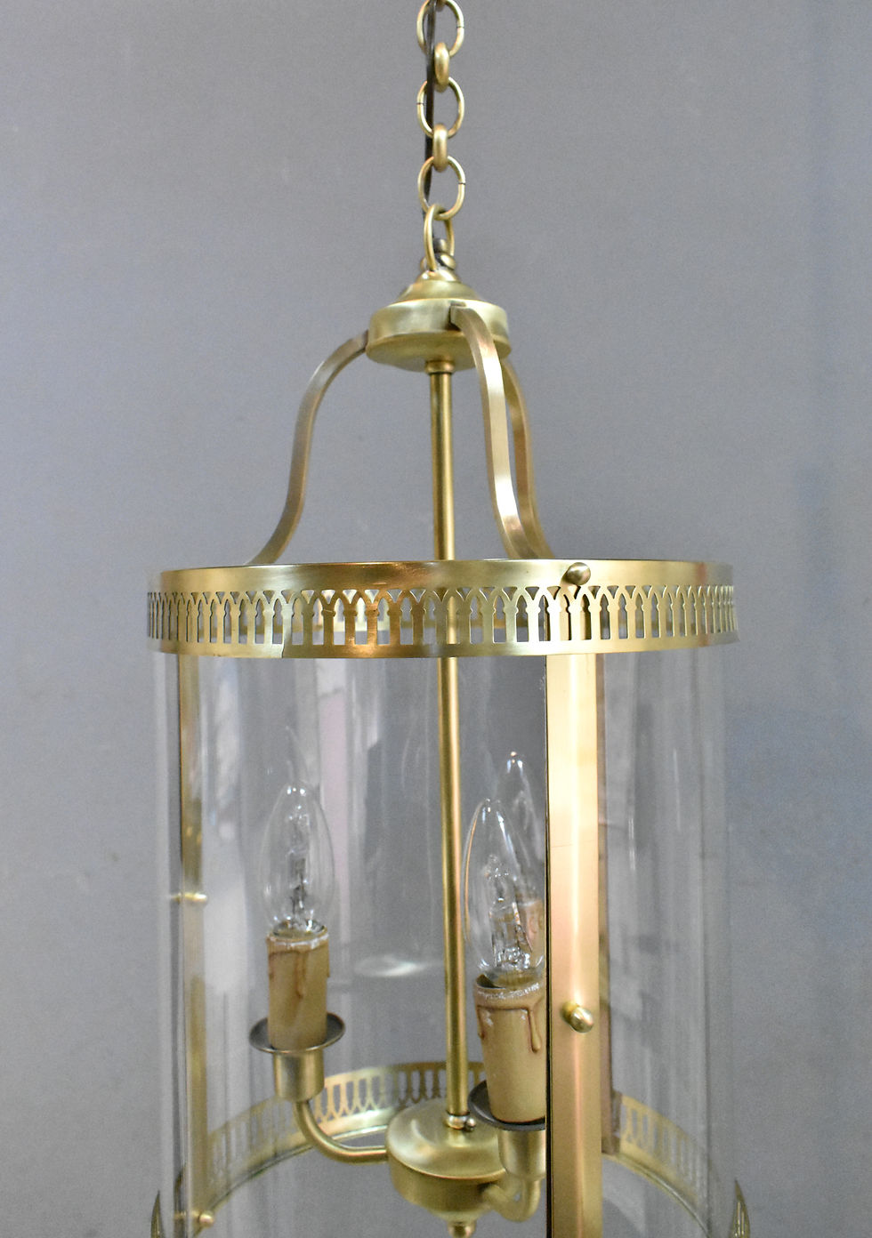 Miniature : Antique French Triple Light Hall Lantern