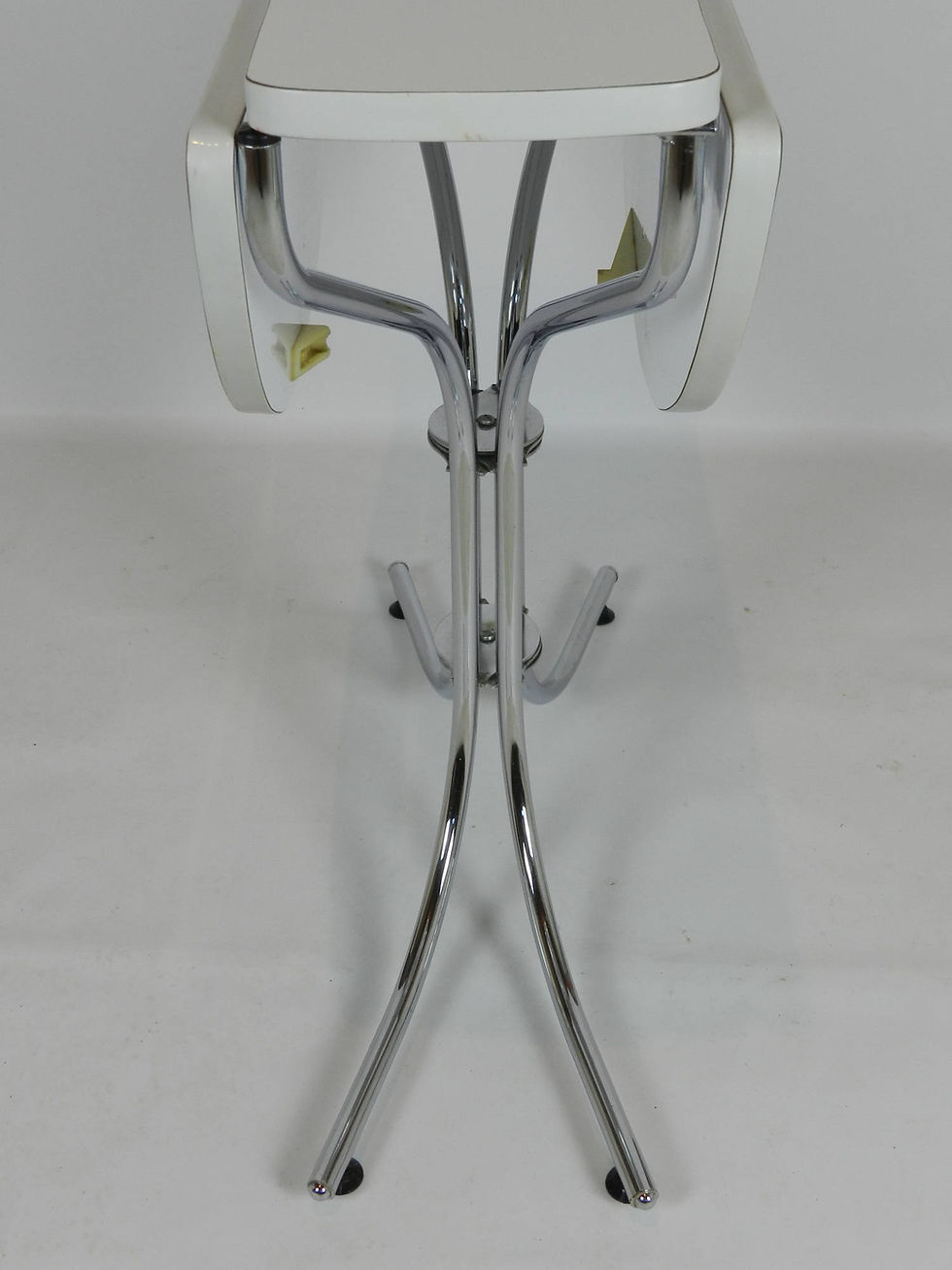 Miniature : 1970's White & Chrome Drop-Leaf Table