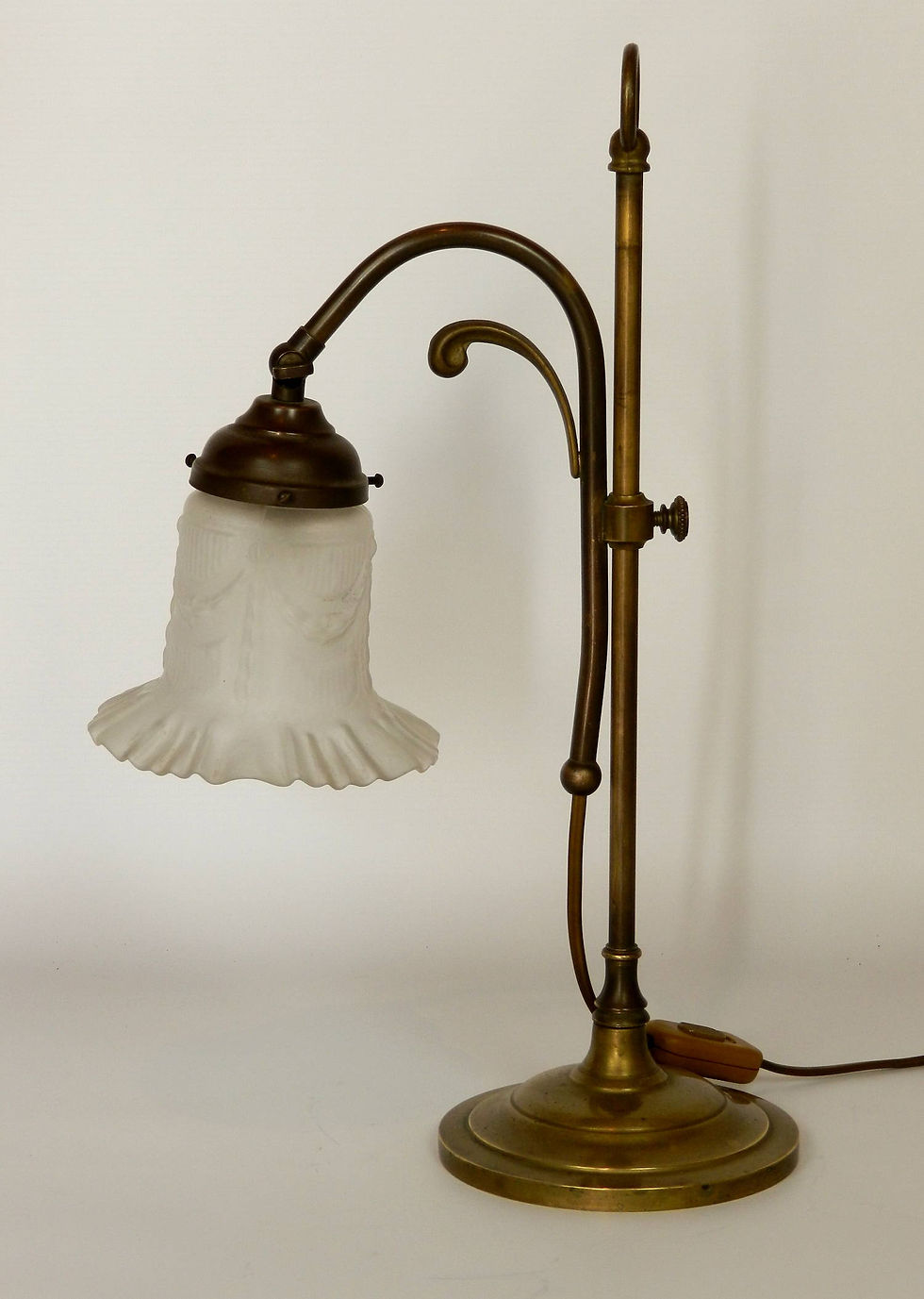 Thumbnail: French Brass Swan-Neck Table Lamp