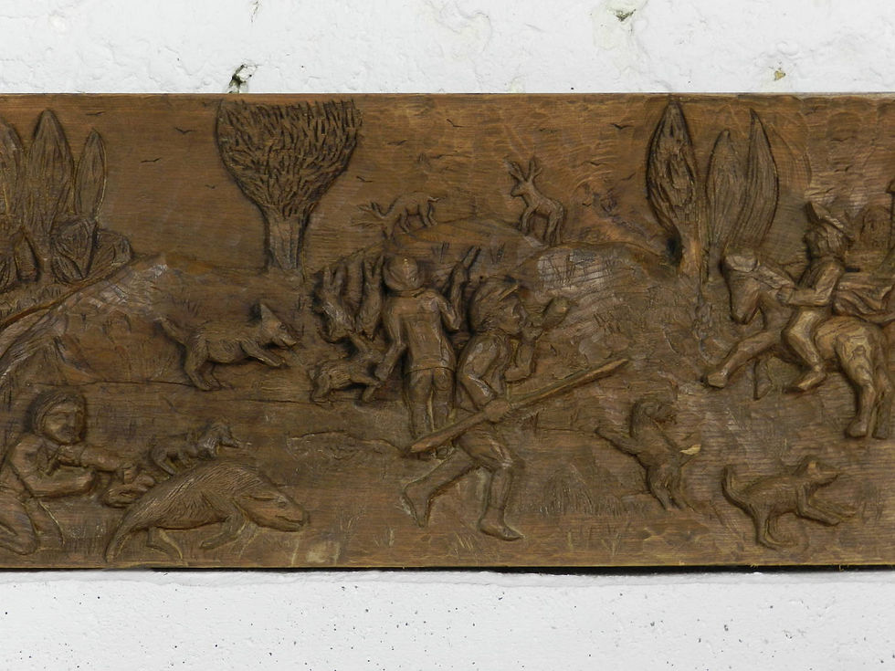 Thumbnail: Impressive Decorative Folk Art Carved Wooden Panel