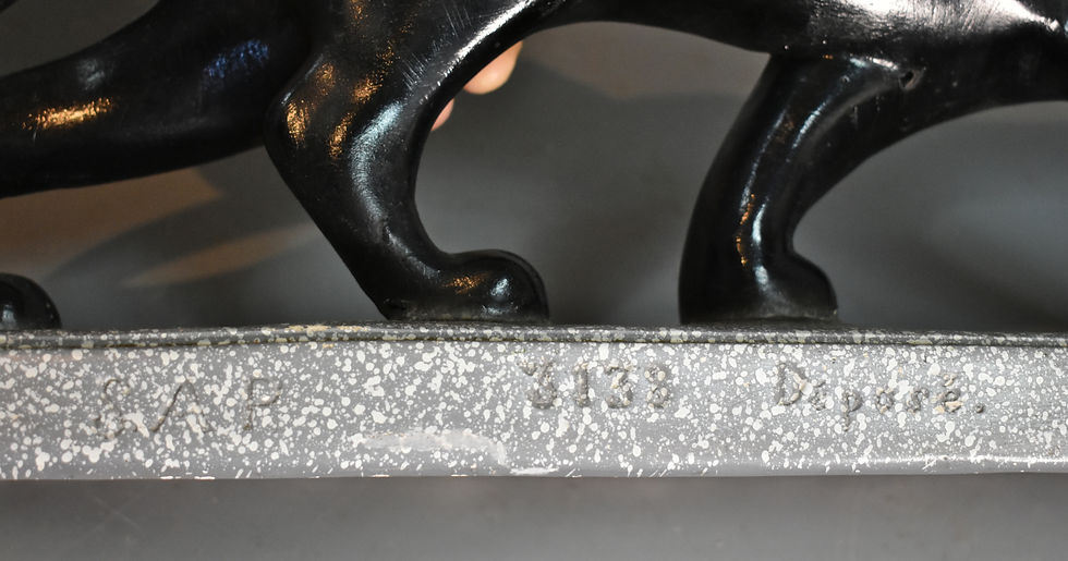 Miniature : Art Deco Plaster Panther Sculpture