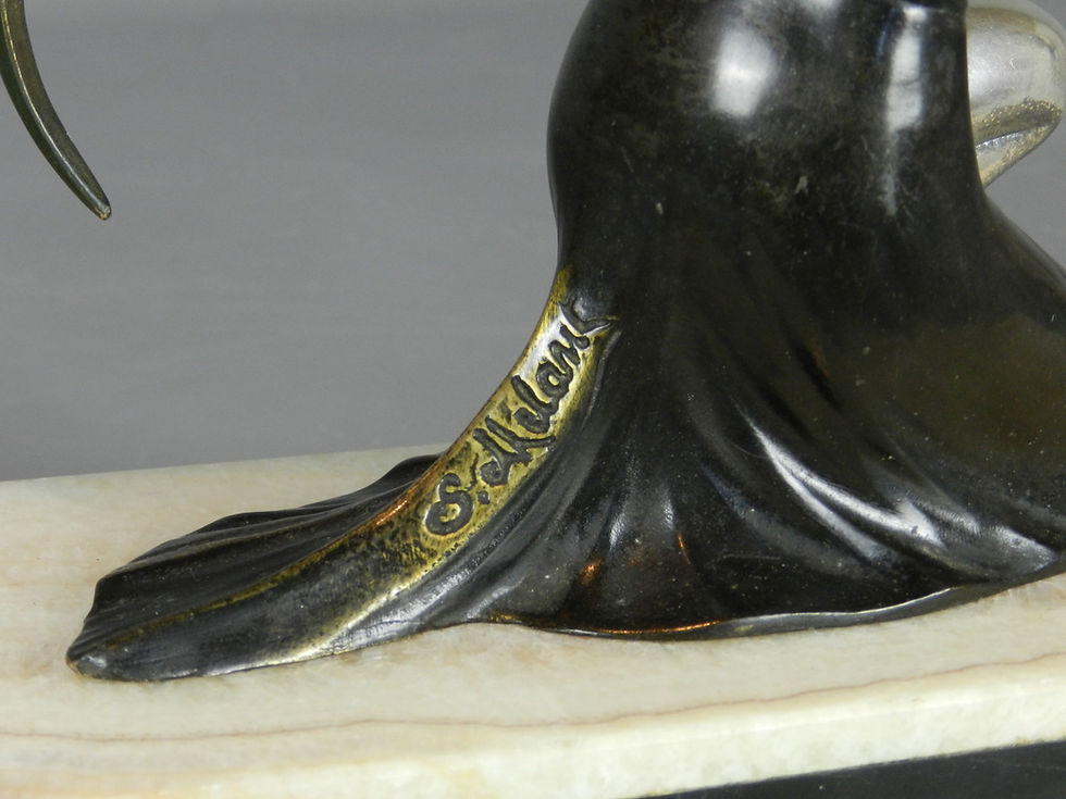 Thumbnail: Art Deco Sculpture of Lady with Pheasants by S Melani