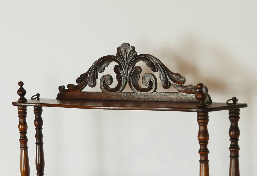 Miniature : Antique French Mahogany Etagere Wall Shelf