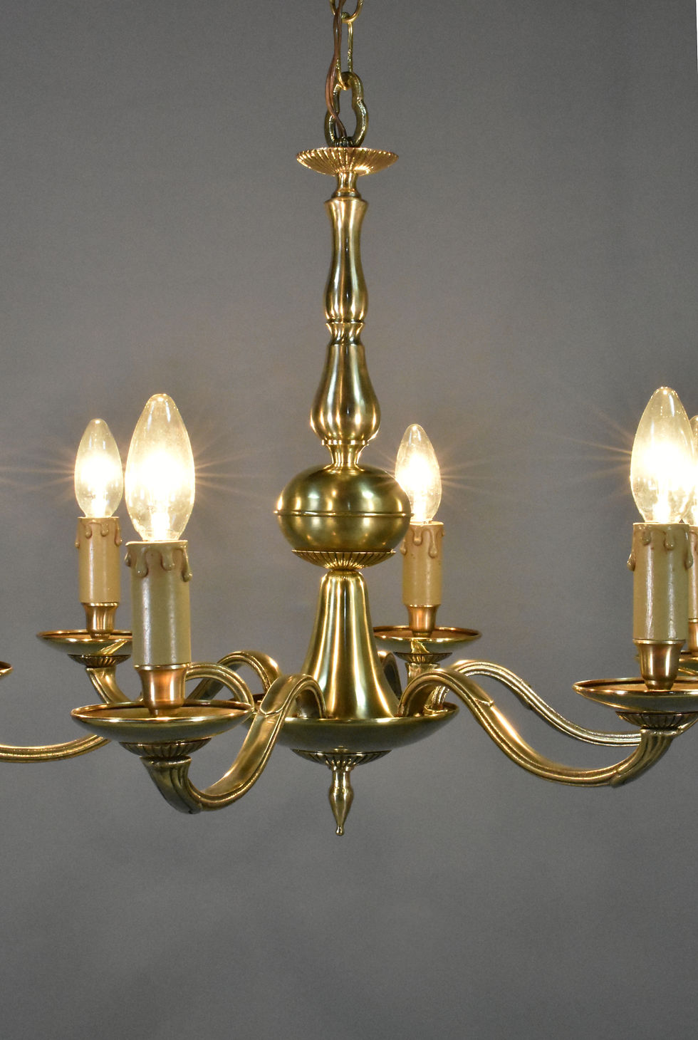 Miniature : Antique French Six Light Bronze Chandelier Louis XVI Style