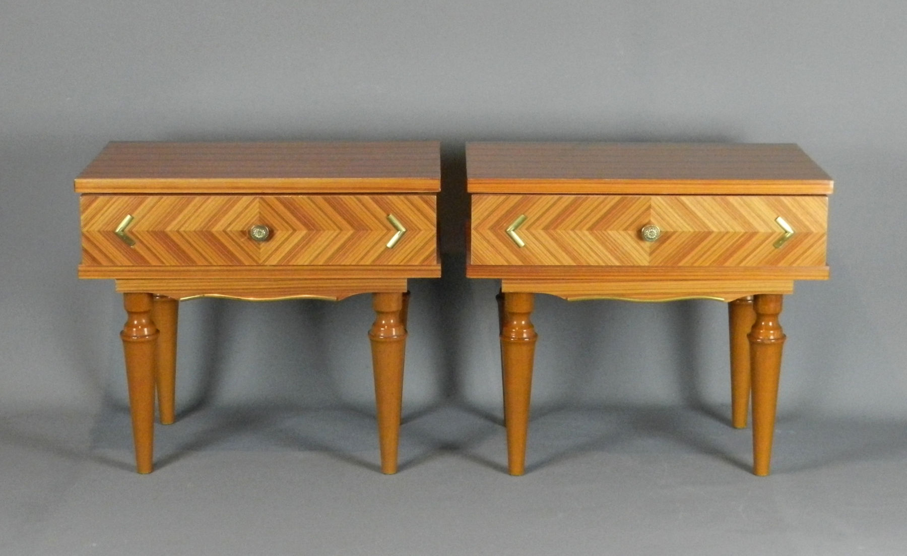 Pair of French Mid-Century Bedside Cabinets Tables