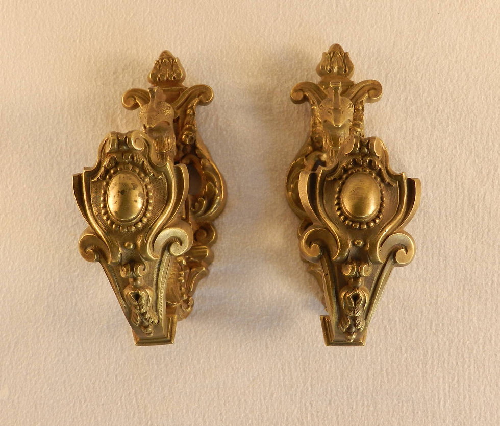 Miniature : Brass Cockerel Curtain Tie-Backs