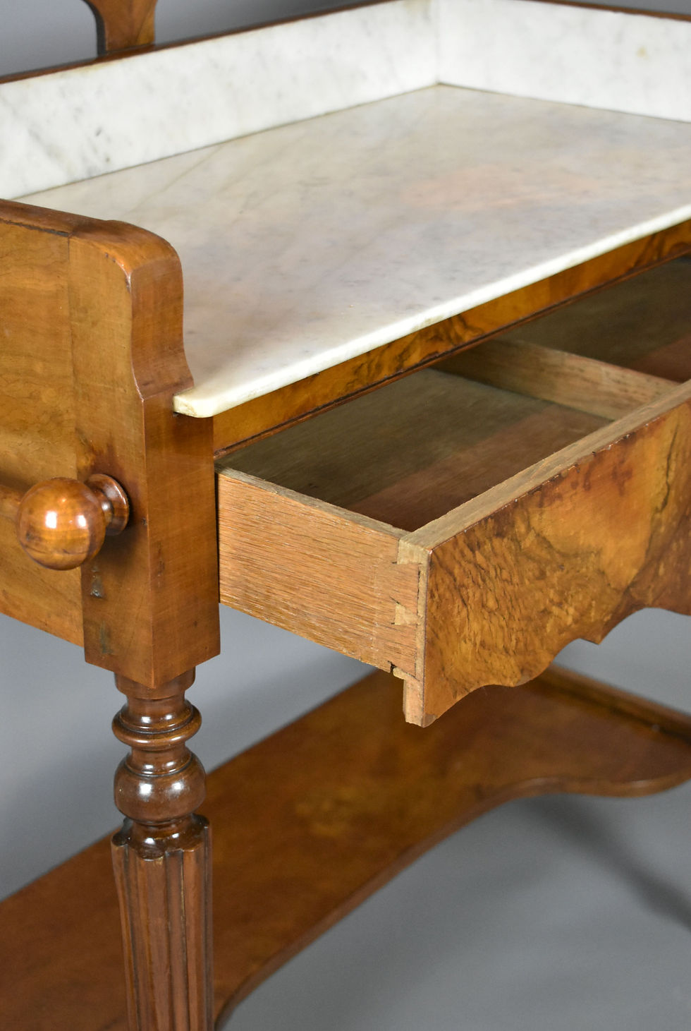 Thumbnail: Antique French Walnut Washstand with Mirror