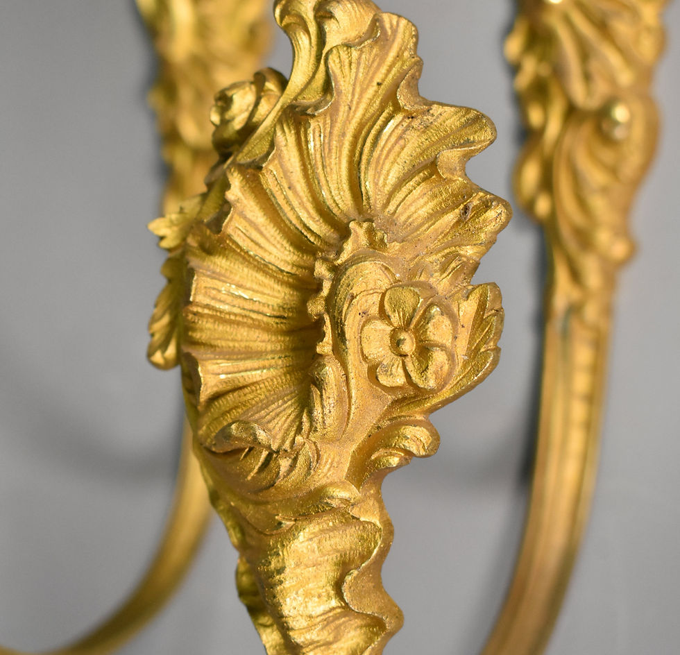 Thumbnail: Large French Gilt Bronze Curtain Tie-Backs Louis XV Style