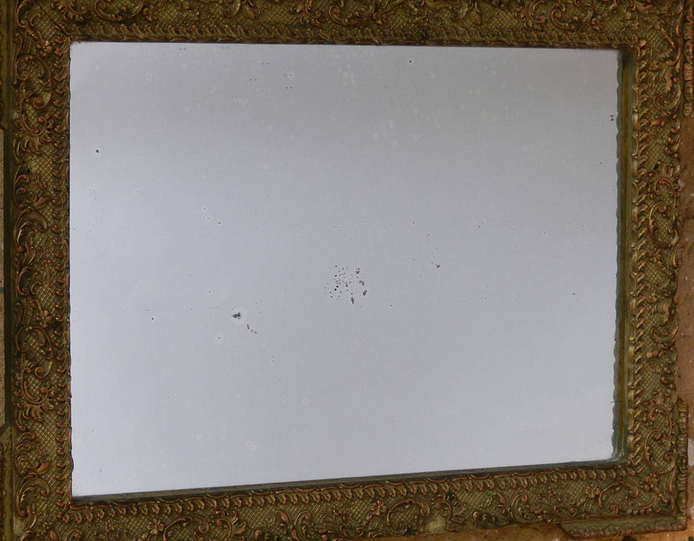 Miniature : Small Giltwood Mirror with Floral Decor