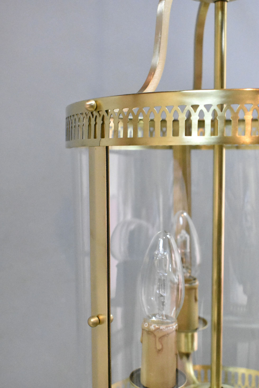 Miniature : Antique French Triple Light Hall Lantern