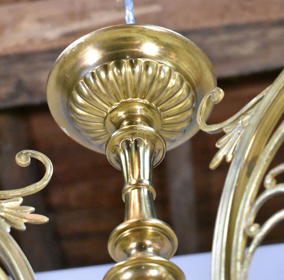 Thumbnail: Antique French Bronze 3 Light Chandelier