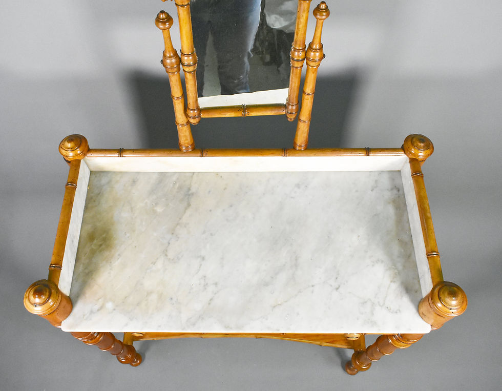 Miniature : Antique French Faux Bamboo Washstand - Napoleon III Style