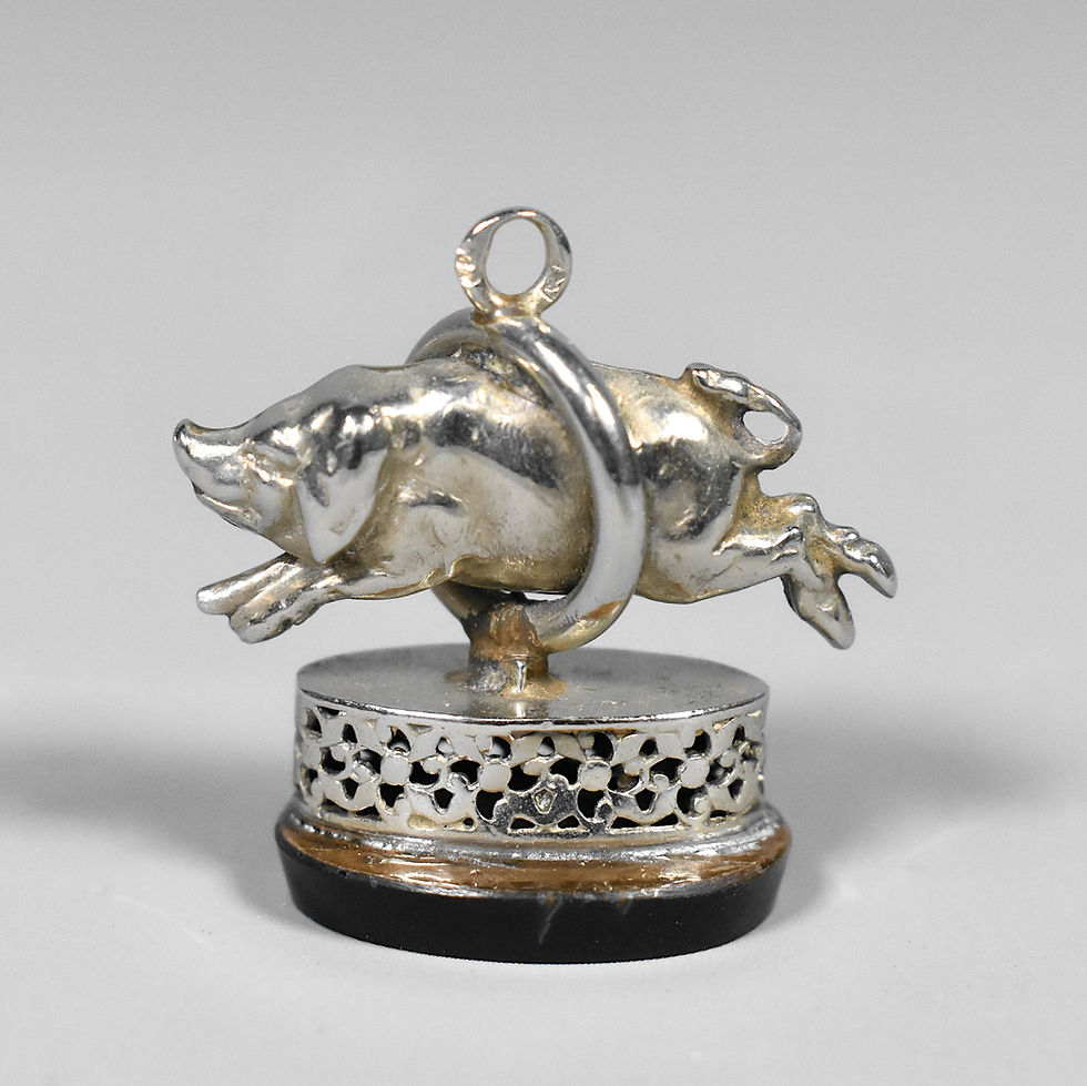 Thumbnail: Collection of Six Miniature Silver Pigs & Wild Boar