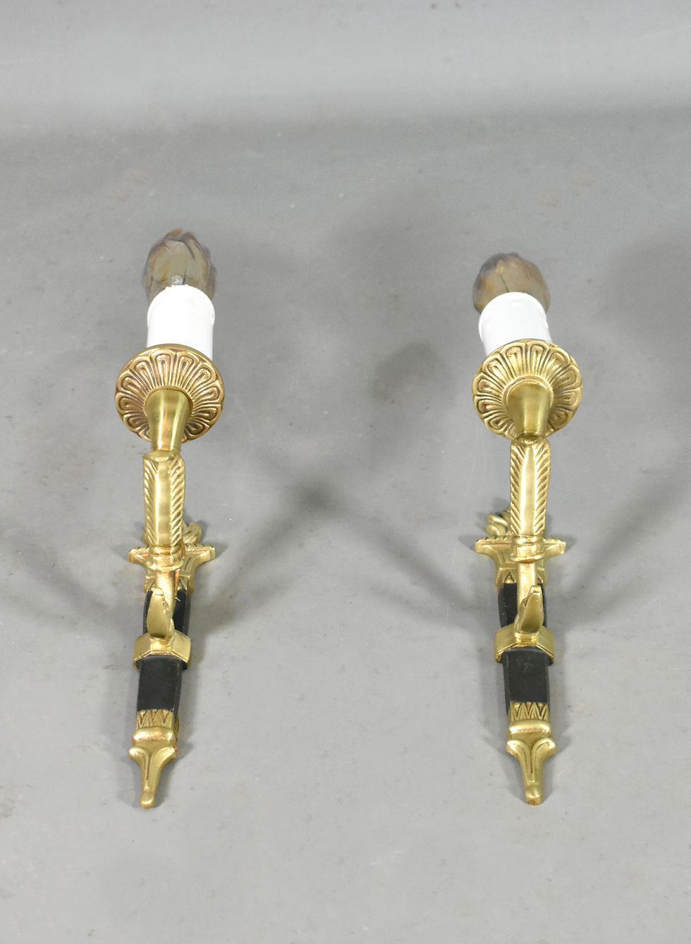 Miniature : Pair of Small Bronze Wall Sconces