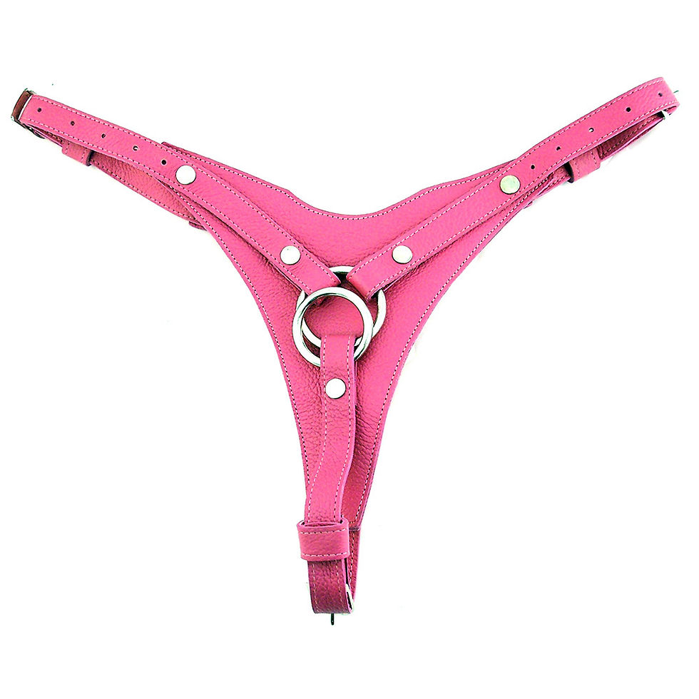 Thumbnail: Leather Female Dildo Harness