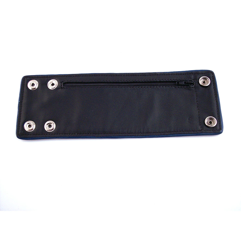 Thumbnail: Leather Wrist Band Wallet with Piping