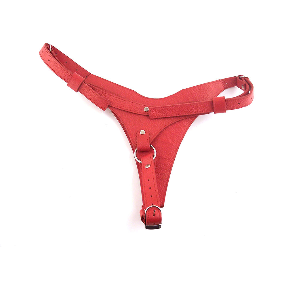 Thumbnail: Leather Female Dildo Harness