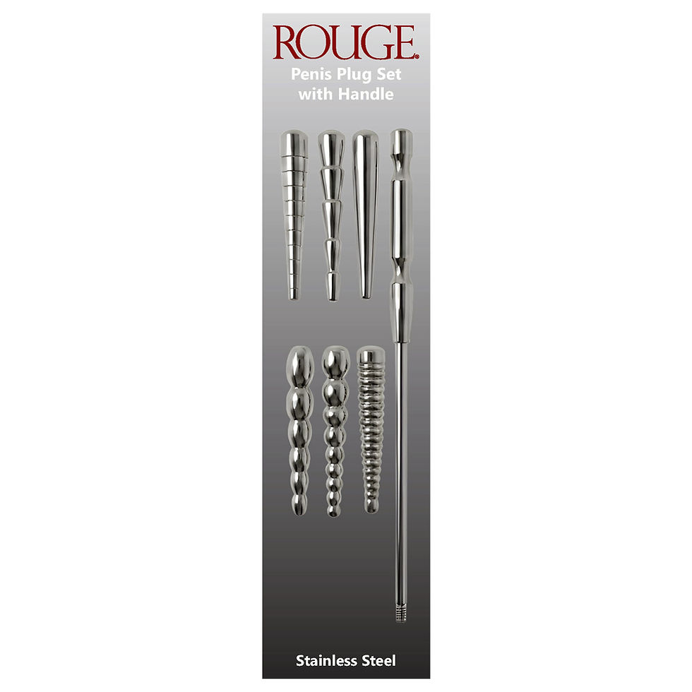 Thumbnail: Stainless Steel Penis Plug Set with Handle