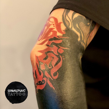 Blackout Tattoo in progress