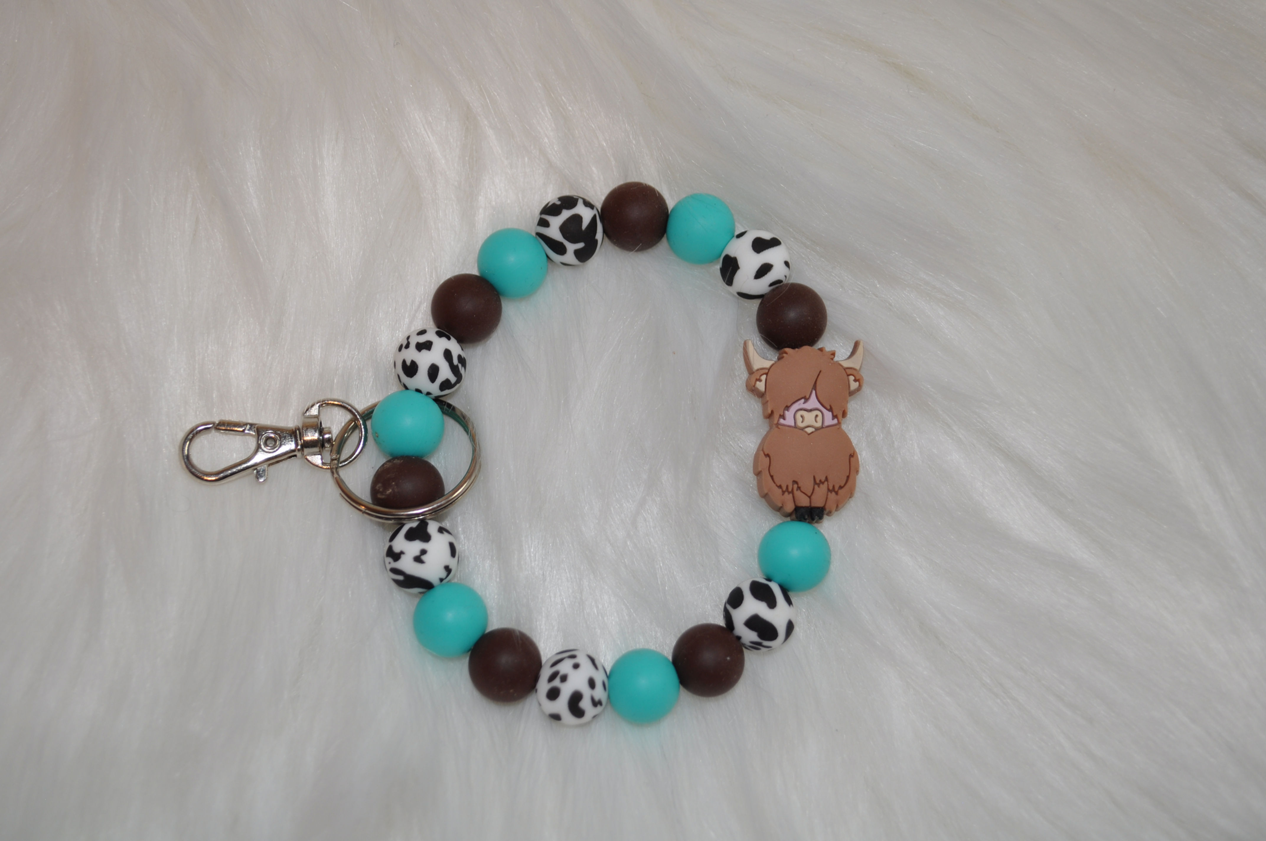 Highland Cow Key Chain Wristlet