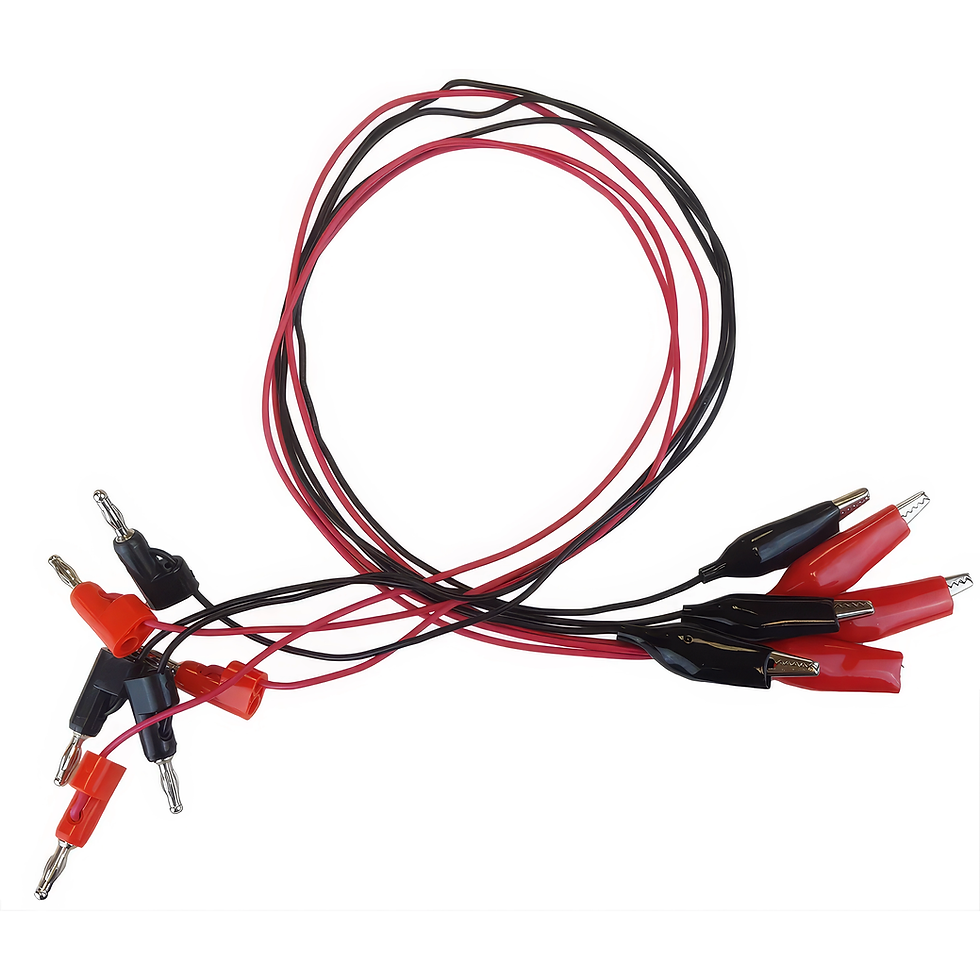 24" Connector Cords with Banana Plug and Alligator Clip (3 Red & 3 Black)