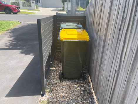 Wheelie Bin Enclosure with custom adjustable foot