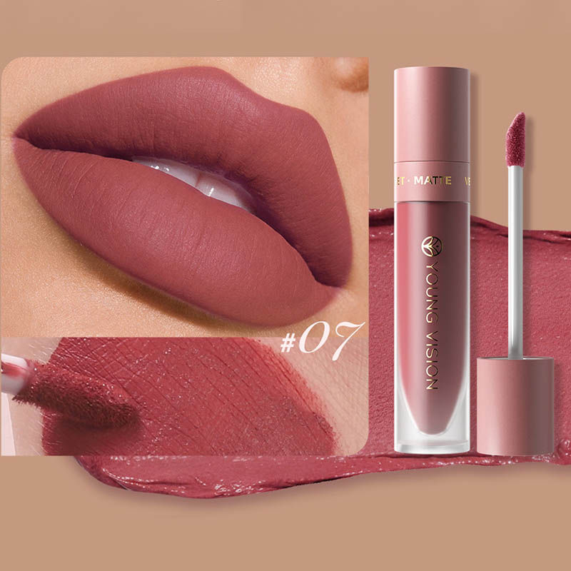 Miniatura: DUNUF 8-Color Matte Velvet Smooth Easy-to-Apply Square Tube Lip Gloss Waterproof