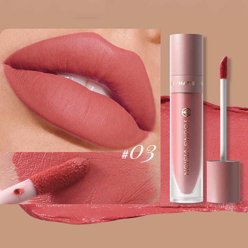 Thumbnail: DUNUF 8-Color Matte Velvet Smooth Easy-to-Apply Square Tube Lip Gloss Waterproof