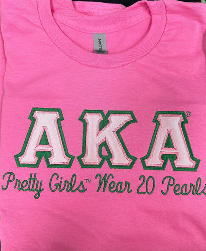 Pretty Girls Wear 20 Pearls Tee-AKA GreekStreet Apparel