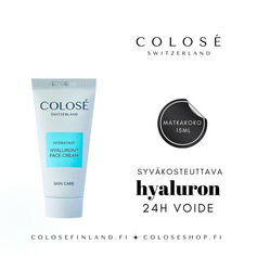 Colosé hyaluron kasvovoide raikas ja kosteuttava päivävoide kaikille ihotyypeille. Päivävoide syväkosteuttaa ihoa välittömästi. Ihastuttavan pehmeä koostumus sisältää korkean pitoisuuden aktiivisia ainesosia jättäen iholle ylellisen pehmeän tunteen.