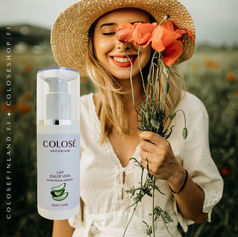 Colosé Aloe Vera kosteusemulsio, joka sisältää aloe veraa ja ravitsevia öljyjä.
Aloe emulsio sopii erityisen hyvin kuivalle, herkälle, auringossa palaneelle tai ärtyneelle iholle. Kosteusemulsio rauhoittaa, pehmentää ja hoitaa hellävaraisen koostumuksen ansiosta.